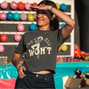 The Hell I Won’t Boxy Tee Graphic Western Cowgirl Tee
